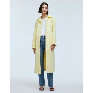 Madewell Women's belted Yellow Trench Coat Cotton Blend Spring sz XXS